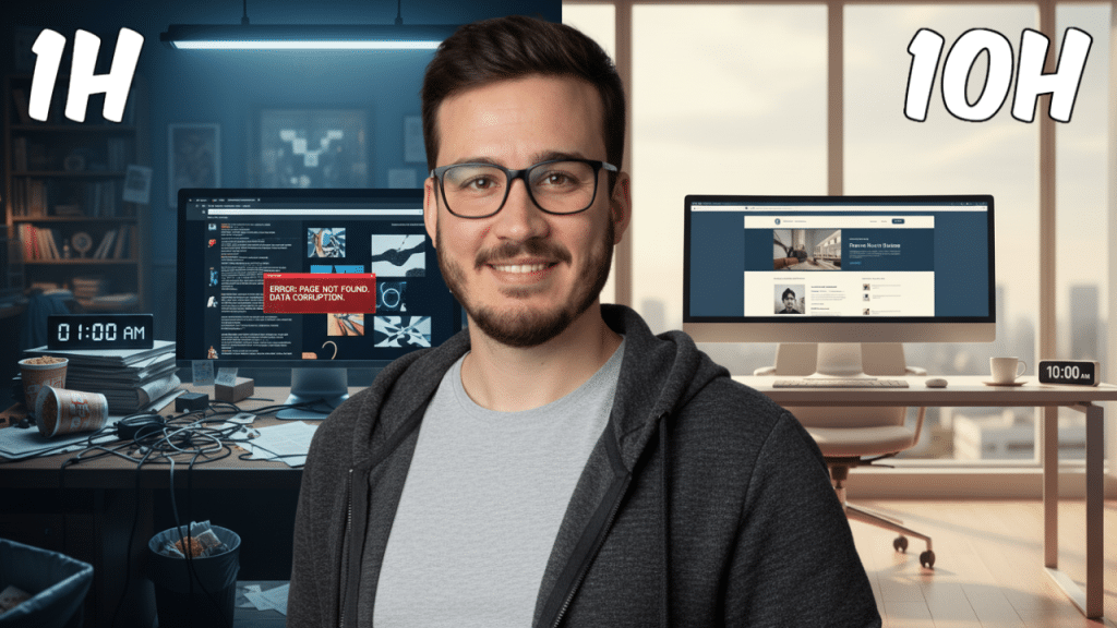 1 hora vs 10 horas creando una web en WordPress